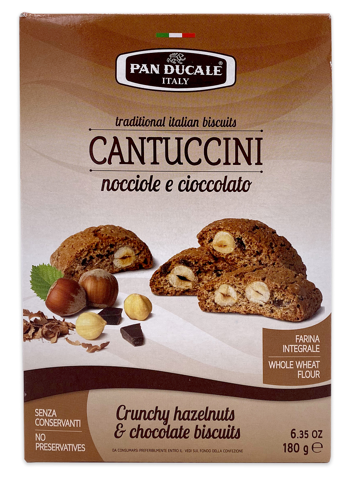 Pan Ducale Nocciole Hazelnut Chocolate Biscotti 180g - Artisanal