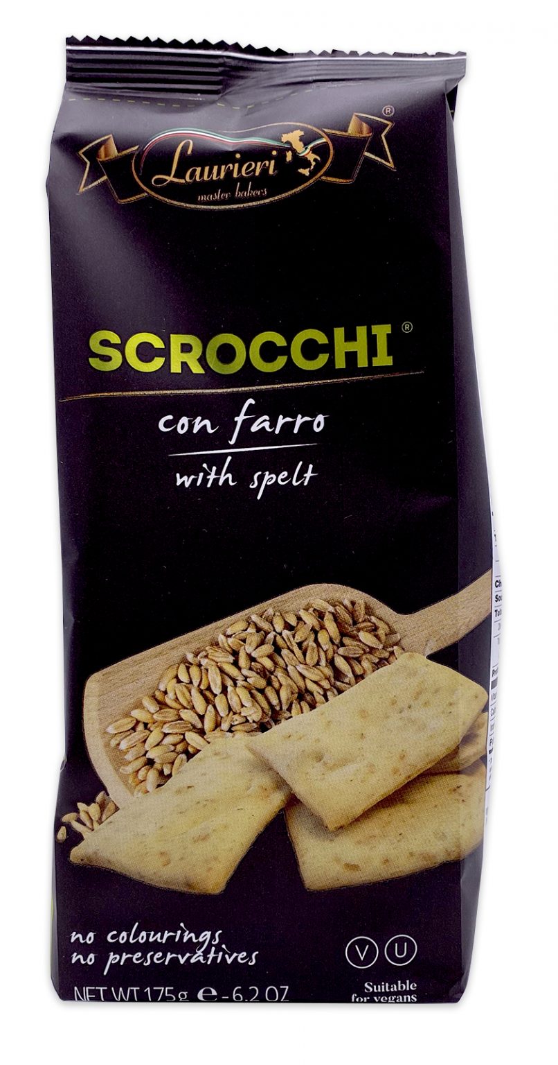 Laurieri Scrocchi Italian Spelt Wheat Crackers 175g - Artisanal Italian