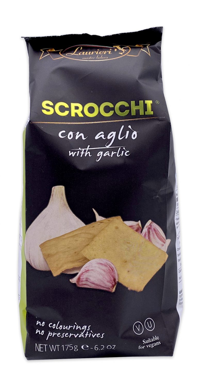 Laurieri Scrocchi Italian Garlic Crackers 175g - Artisanal Italian Foods