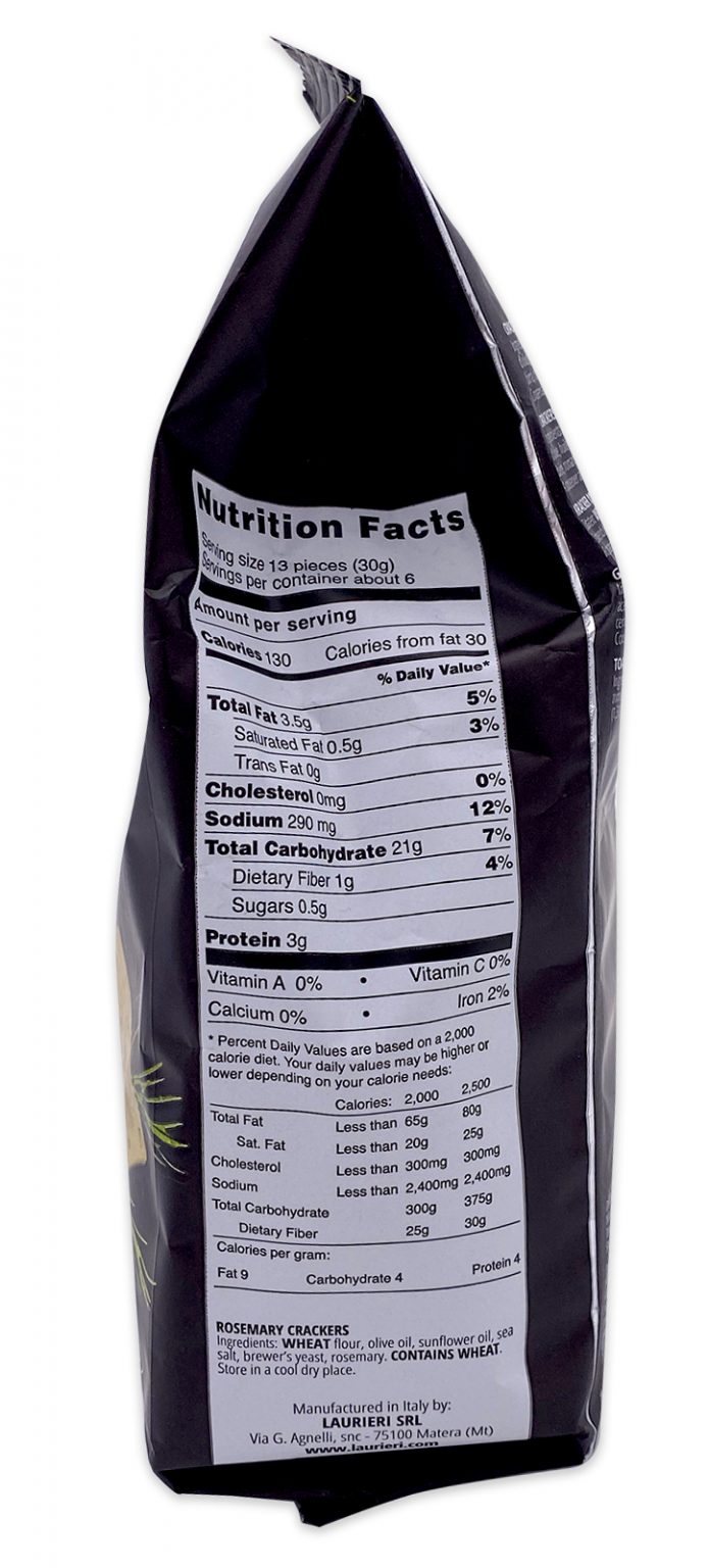 Laurieri Scrocchi Italian Rosemary Crackers 175g - Artisanal Italian Foods