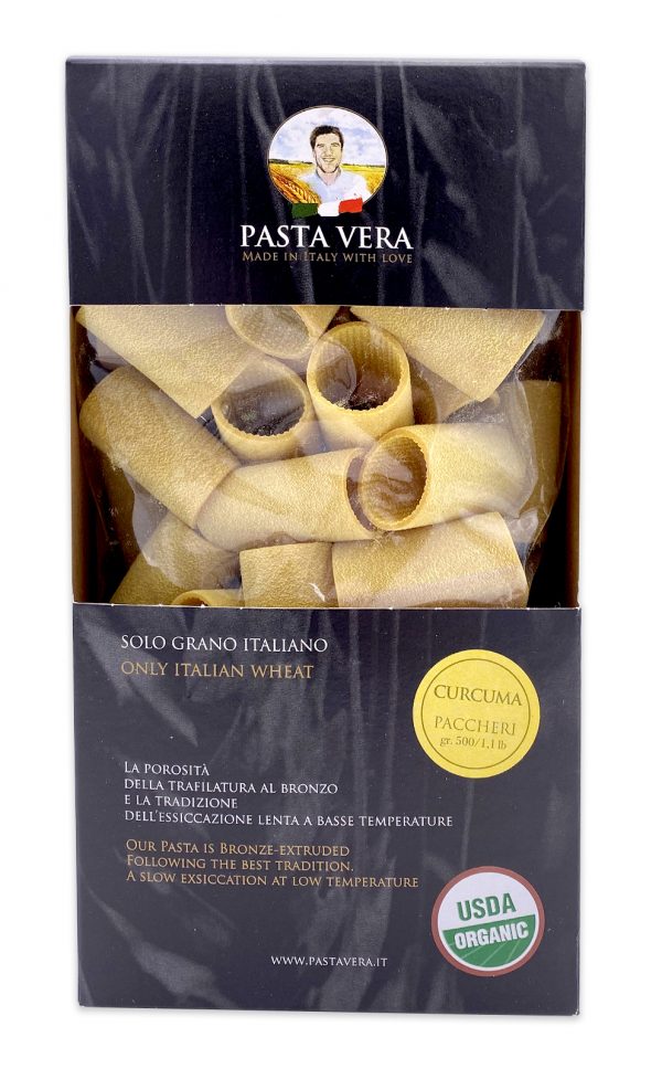 Pasta Vera Italian Organic Curcuma Paccheri Rigavera Turmeric Pasta 03