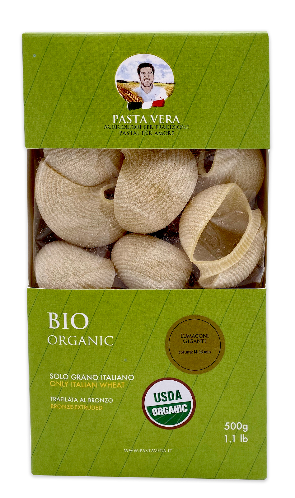 Pasta Vera Organic Conchiglioni Lumaconi Giganti Pasta - Artisanal Italian  Foods